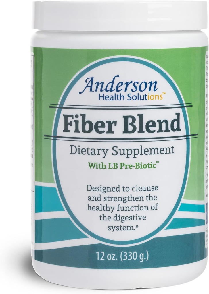 Anderson Fiber Blend cu LB Prebiotic, Premium All Natural Fiber Supplement, Psyllium și Apple Pectin, Fiber Powder, Colon Cleanse, Suporturi Sanatos Gut și Colesterol 12 Ounces
