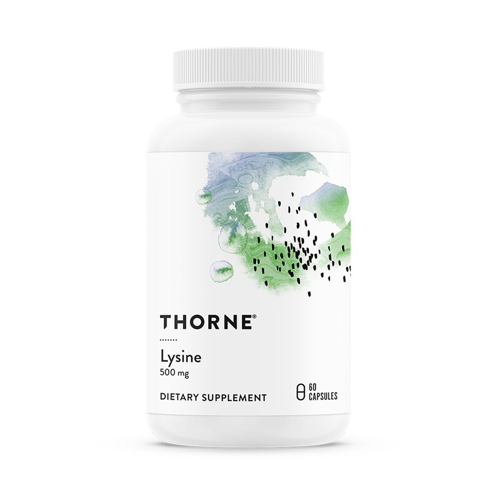 THORNE - Lysine - Aminoacid esențial pentru sănătatea pielii, producția de energie și funcția imună* - 500 mg - 60 Servings