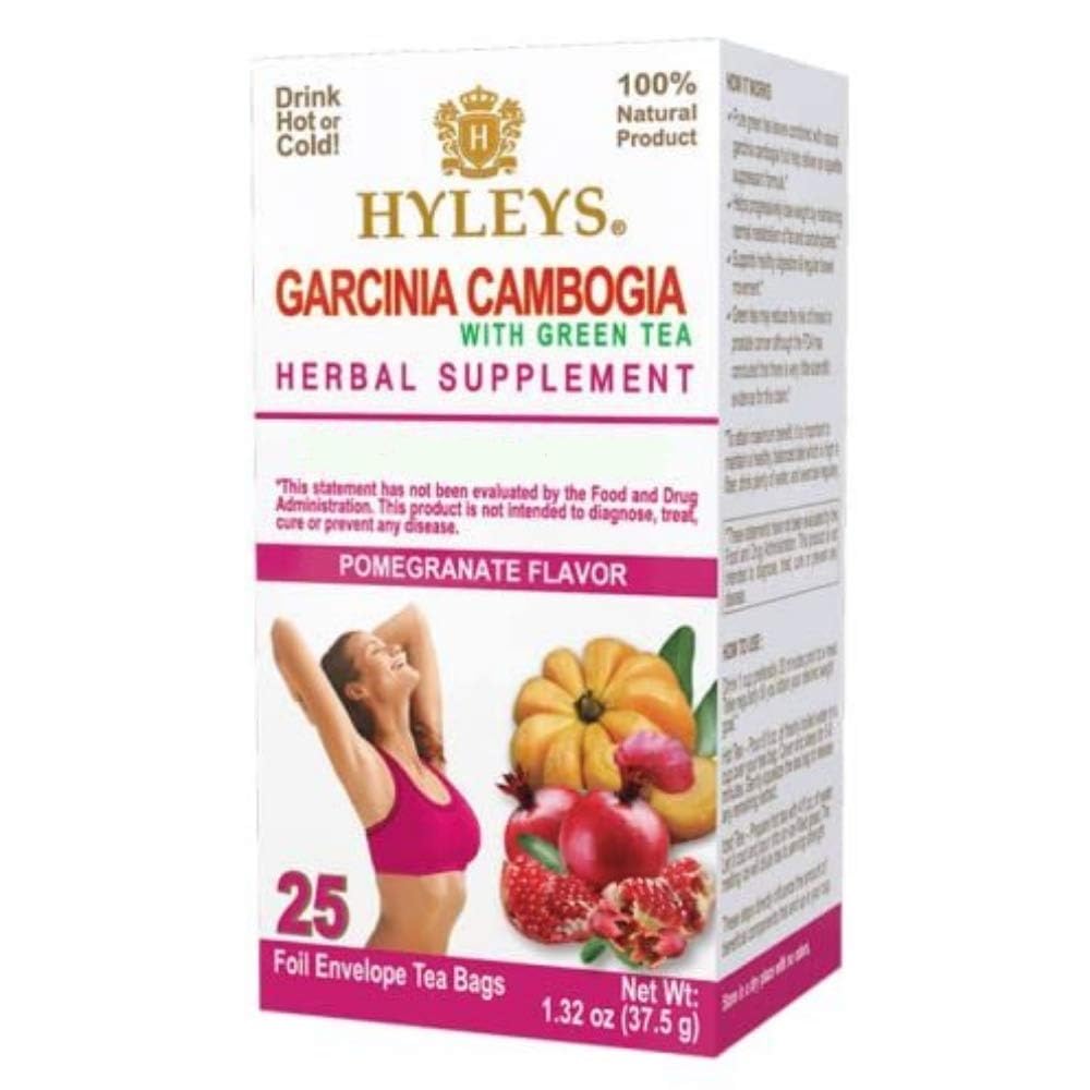 HYLEYS ceai Garcinia Cambogia ceai verde cu aromă de rodii - 25 Ceai Bags