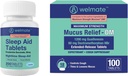 Welmate Cold & Flu Nighttime Relief Bundle: Mucus Relief DM 1200mg Guaifensin & 60mg DXM (100 Ct) pentru Cough & Congestion Relief + Doxilamine Succinat 25mg Ajutor pentru somn (200 comprimate)