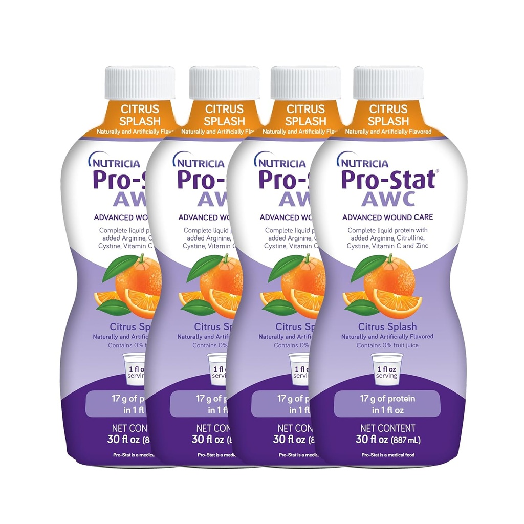 Pro-Stat Advanced Wound Care (AWC), Concentrat de proteine lichide Medical Food - Citrus Splash Punch Flavor, 30 Fl Oz flacon (Cazul de 4)