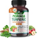 Superfood Greens 18 IN 1 - cu fructe și legume și plante aromatice -Moringa, Alfalfa, Apple, Spinatch, Banana, Strawberry- Boost Energy, Imunity and Gut Health (ambalaj de 150 de zile)