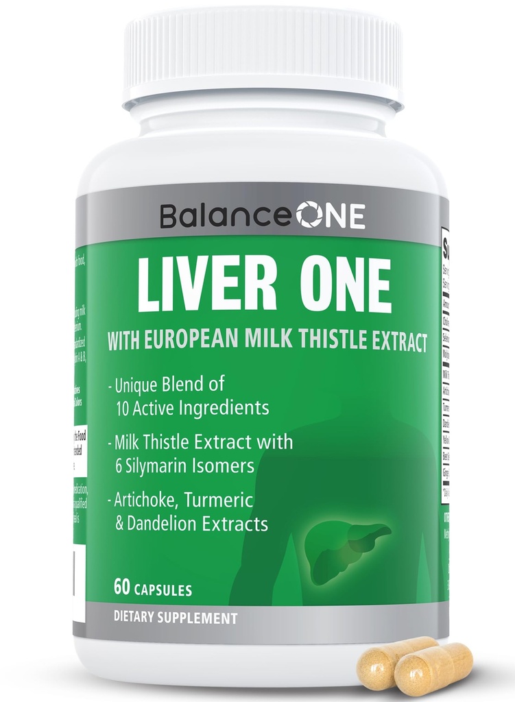 Echilibrul One Supplement de suport hepatic cu extract de muls de lapte, Root Dandelion & Molybdenum 