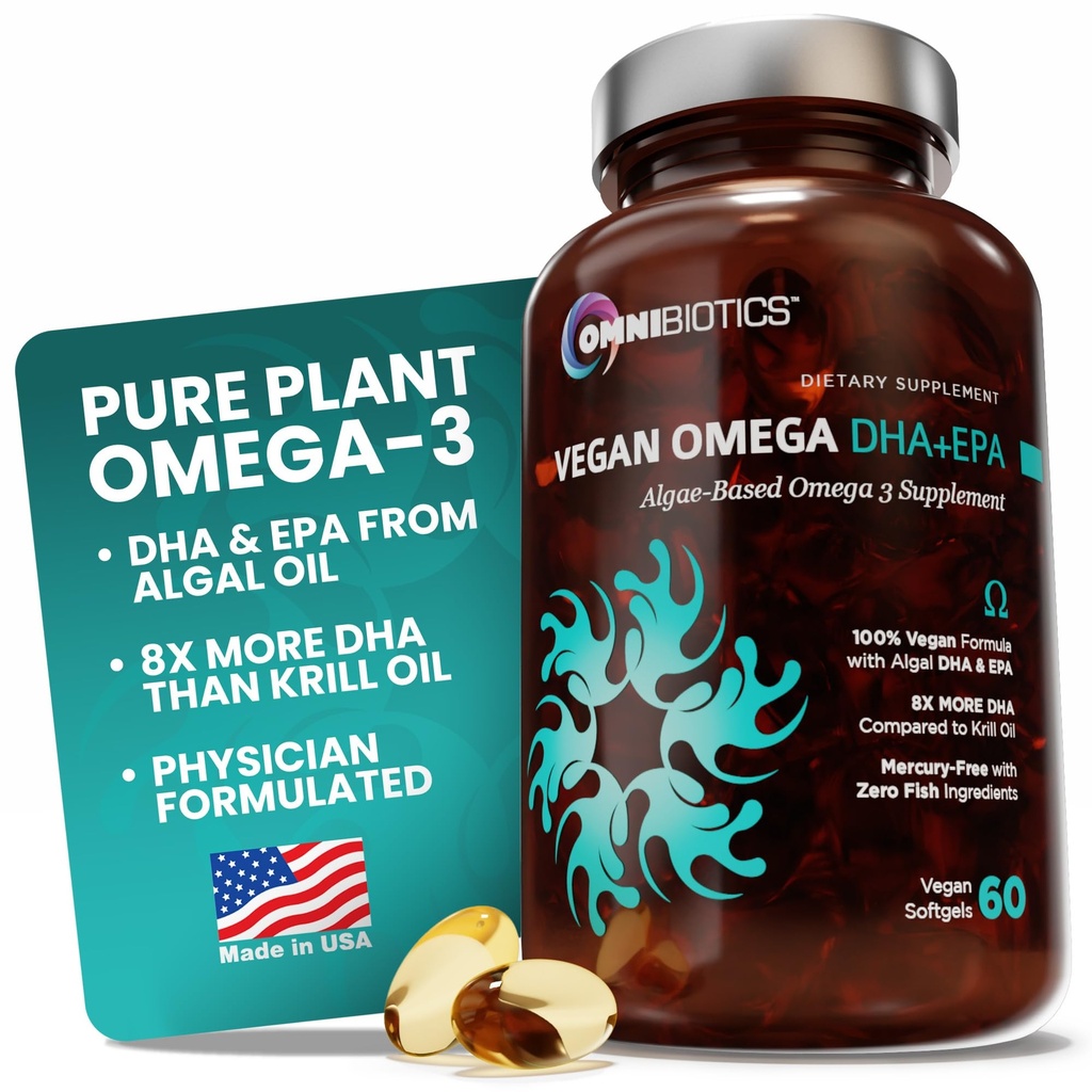 OmniBiotics Vegan Omega 3 DHA EPA Supliment 