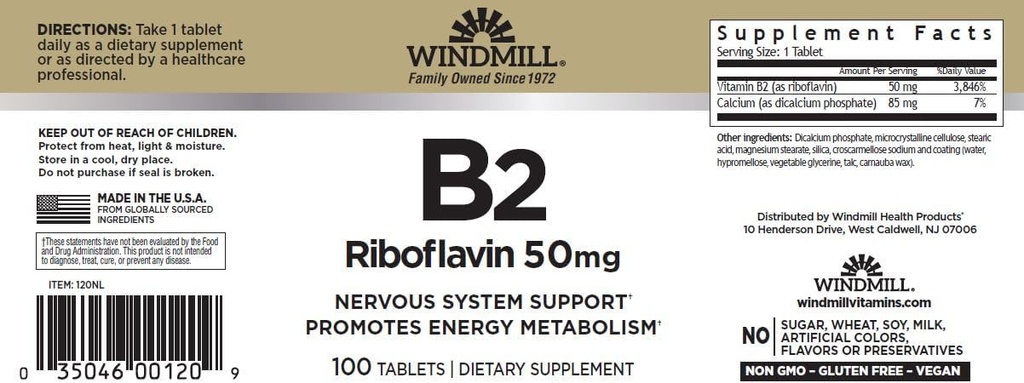 Vitamina B-2 50 mg comprimate - 100 ea (2 ambalaj)