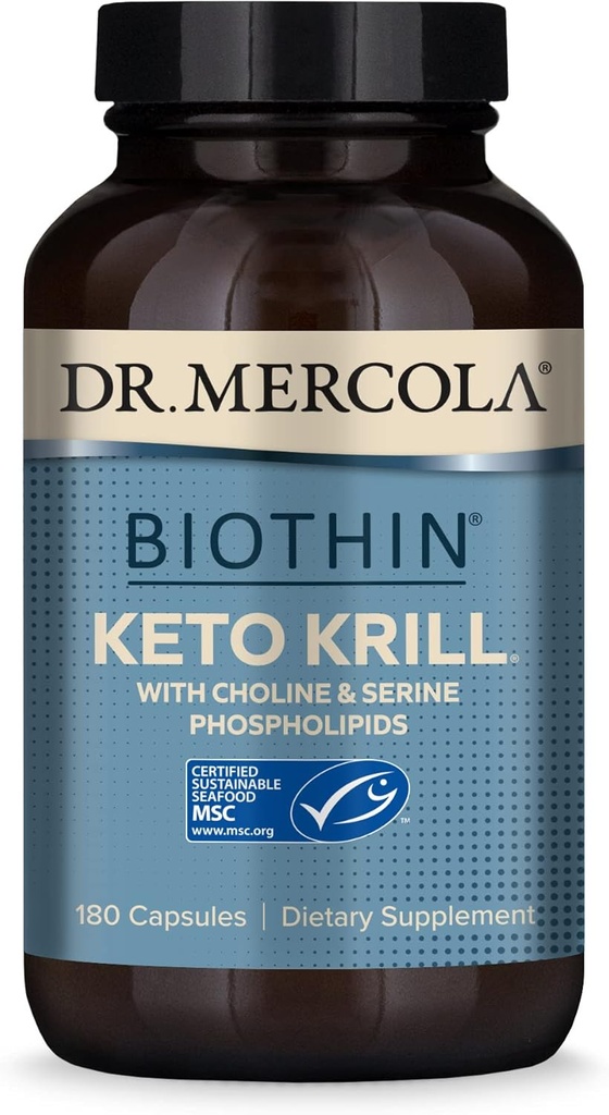 Dr. Mercola, Keto Krill Suplimentul de ulei, 90 Servings (180 capsule) Omega 3 acizi grasi, MSC Certified, Non OMG, Soy-Free, Gluten Free
