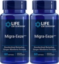 Life Extensie Migra-EezeTM Standardizat Butterbur-Ginger-Riboflavin Formula, 60 Count (Pachet de 2)