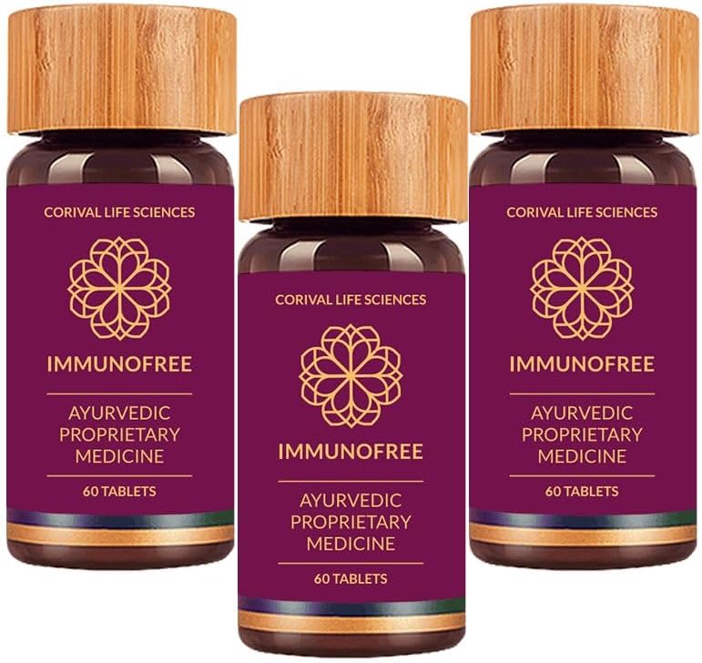 Biogetica Imunofree Herbal Supplement for Immune Supplement - Natural Potent Blend of Tulsi, Kalmegh, Yashtimadhu & Giloy for Immune Boost - 100% Vegan - 60 comprimate - Pachet de 3