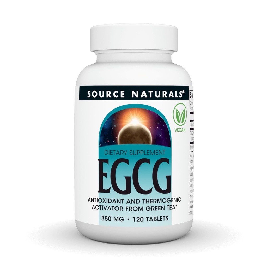 Sursa Naturals EGCG, Antioxidant și Activator termogenic din Ceai verde*, 350 mg - 120 comprimate