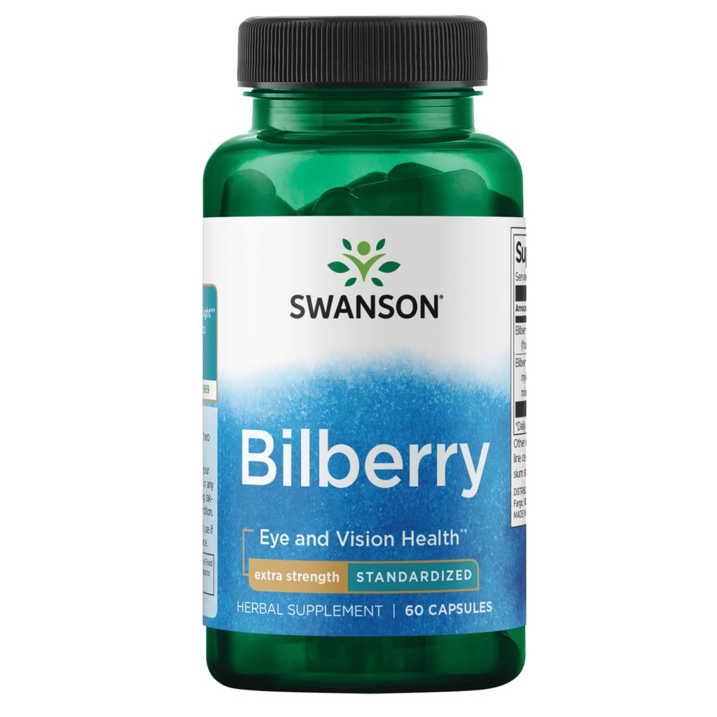 Swanson Extra- Strength Bilberry (Standardizat) 100 Milligrams 60 Capsule