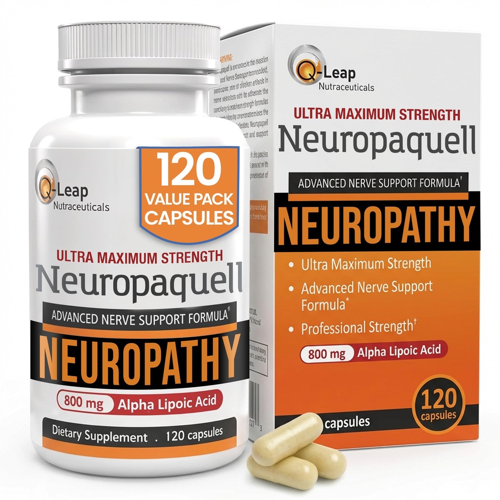 Platinum Health Alpha Acid lipoic pentru Neuropatie Nervi durere suport, Supliment, B Vitamine, L Arginina, Toate Natural maxim de putere Neuropaquell pentru discomfort în picioare, mână, degetele de la picioare,120 capsule,800 mg