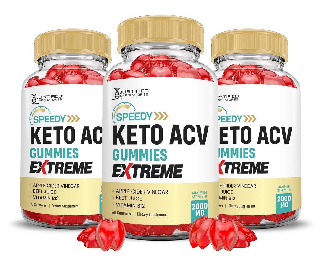 (3 ambalaj) Speedy Keto ACV Gummies Extreme 2000MG Speedy Keto Gummies Advanced Formula Apple Cidru Oţet cu rodie Beet Juice Powder B12 Vegan Non OMG 180 Gummys