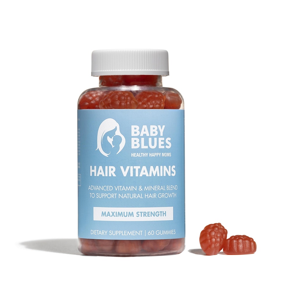 Baby Blues Postpartum Loss Vitamine - Gume de fructe de pasiune cu Biotin, Colagen, & Folate