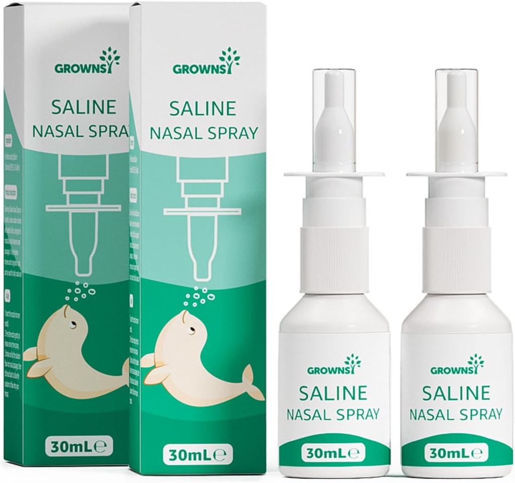 GrawnSY Baby Saline Nasal Spray, 2 PCS Natural Nasal Spray cu Xilitol, non-alcoolic, Relief instant de congestie nazala si ingrijire zilnica