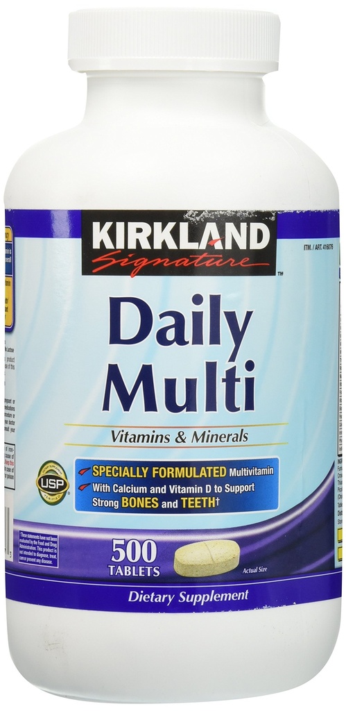 Kirkland Signature Daily Multi, 500 comprimate (2 ambalaj)
