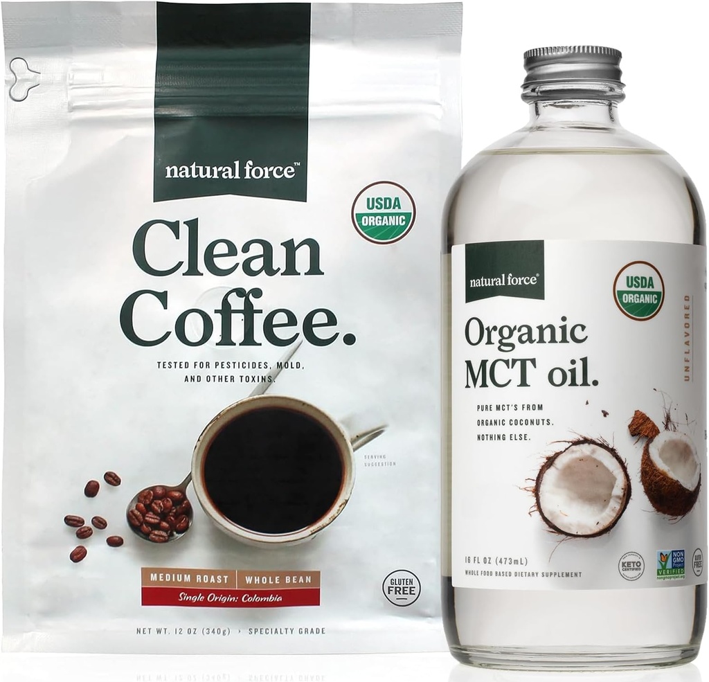 Natural Force Organic Clean Coffee + Organic MCT Oil Bundle 