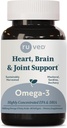 ruved Omega-3 - Omega 3 ulei de pește, 1000 mg per capsulă, EPA & DHA supliment ulei de pește pentru femei și bărbați, inimă, creier, și suport comun - 60 capsule Softgel (1 Conte)