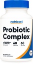Nutricost Probiotic Complex (10 miliarde CFU) 60 capsule - Acidophilus Plus 9 alte probiotice, non-GMO, gluten supliment gratuit