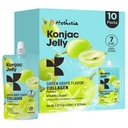 Hethstia Konjac Jelly Green Grape Flavor, 10 Pouchs, Drinkable Grape Jelly with Colagen Peptides, 7 Kcal, Sugar Free, Gluten Free, Keto, Vegan, On-The-Go Chewy Light Snacks