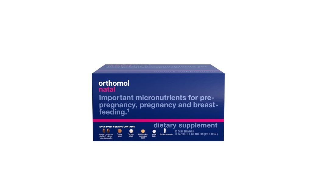 Orthomol Natal, Natal Supliment, Susţine Sănătatea pentru Pre- Pregatire, Sarcina, şi Alaptarea, Tablete şi Supliment capsule, 30 Număr (Pachet de 1)
