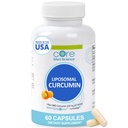 Nucleu Med Science Liposomal Curcumin Capsule, 500 mg - Pure Turmeric Extras Supliment - mare absorbţie comun şi Heart Health Support pentru adulţi - Promovează Cognitive & Brain Health, Non-GMO (60 Conte)