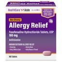 HealthCare sunt alergii Relief - Fexofenadină clorhidrat comprimate USP, 180 mg, 90 comprimate, Alergie Medicamente, non- Drowsy 24 de ore de ajutor