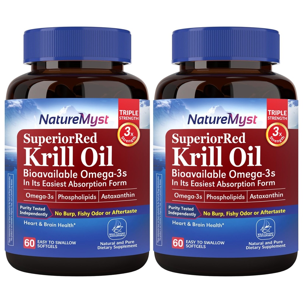 Antarctic Krill Oil 1000 mg Softgels, Krill Oil Omega-3s, EPA, DHA, Astaxantina & Fosfolipide, Heart Health, 120 Softgels, Non-GMO, No Gluten, Made in the USA