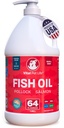 Ulei de pește pentru câini - Piele sănătoasă & Coat, Somon, Pollock, Toate Suplimentul natural pentru animale de companie, Mâncărime Scratching Alergie & Inflamație Apărare, Omega 3 EPA DHA, Brain & Heart Health, 64 oz