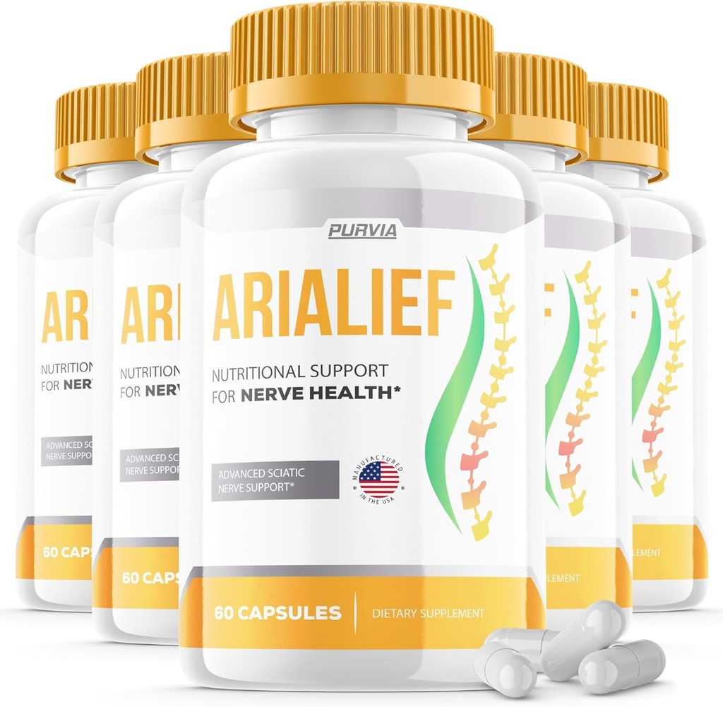 (5 ambalaj) Capsulele de Arialief Sciatica - Formula oficială - Arialief Vitamin Supplement Advanced Concentration Formula, Arialief Capsules Suport nutriţional Concentraţia maximă generală Wellness (300 capsule)