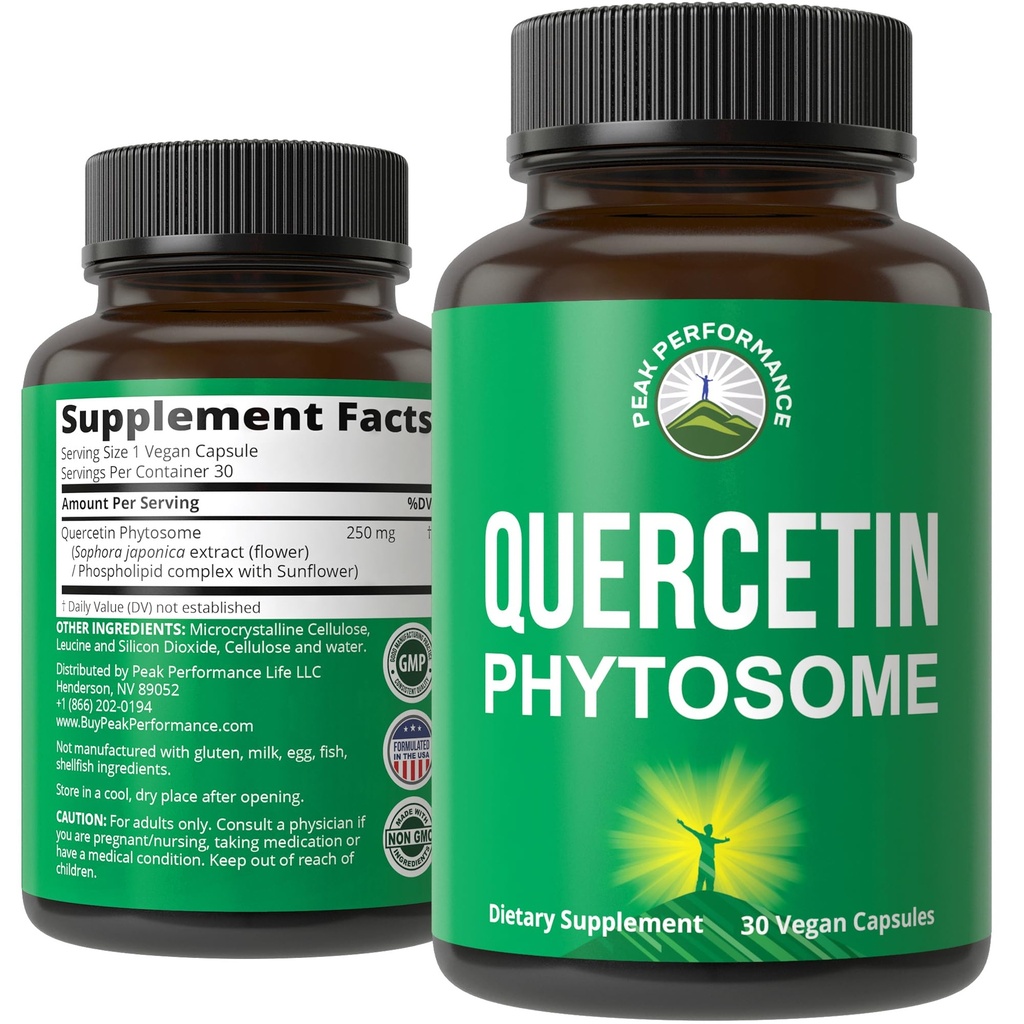 Spectacol de vârf Ultra pure Querbetin Phytosome Vegan Capsule - bogat Sophora Japonica Extract pentru Max Absorbtion Acum. Querbetin 250 mg Supliment Capsule. Made in USA