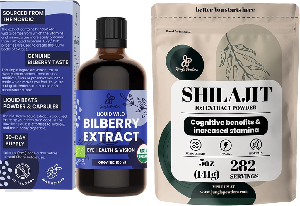 Pudre de junglă Extract organic de bilberry sălbatic pentru ochi Suplimentul de bilberry pentru ochi, Shilaj pulbere pentru bărbați 10:1 Extract de sprijin imunitar Suplimentul de energie