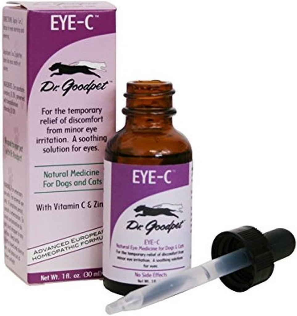 Dr. Goodpet ochi-C All-Natural ochi picături pentru câini, pisici, cai, animale de companie mici de calitate umană de zinc & vitamina C 