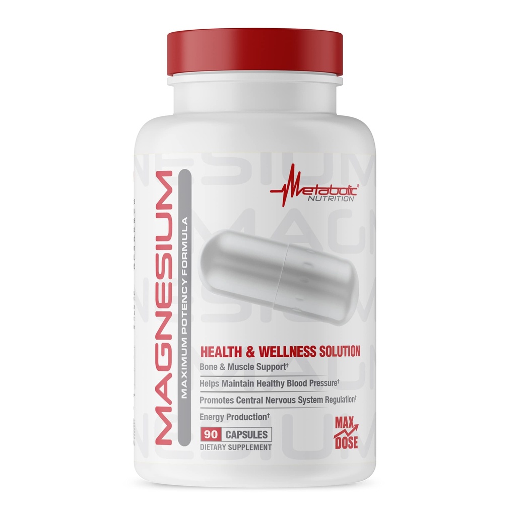 Metabolic Nutriţie Magneziu, 650 mg per Serving, Non-GMO, Vegan, Gluten Free, 90 Capsule