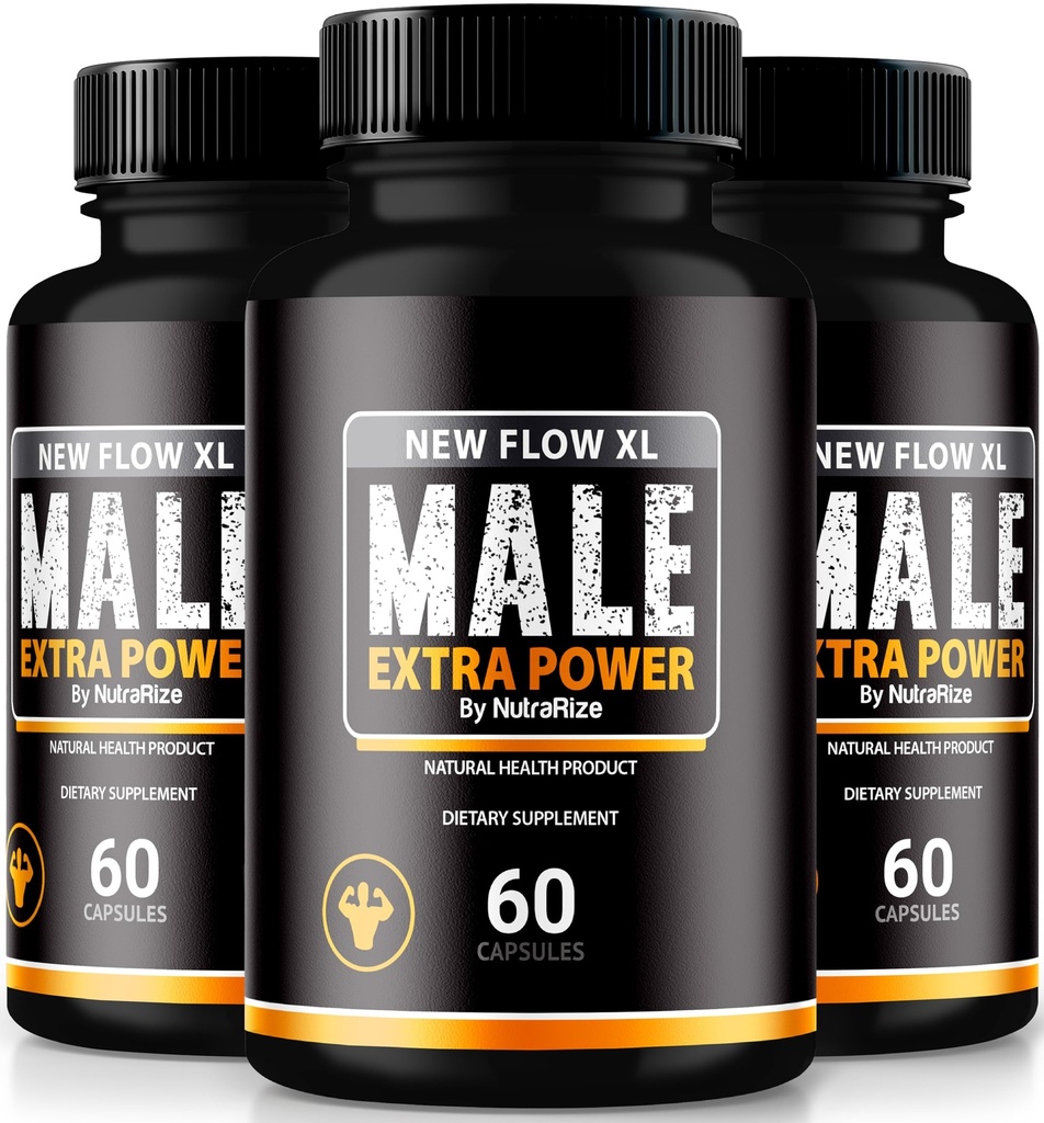 (3 ambalaj) Noi capsule de flux XL pentru bărbați, pastile de sex masculin NewFlow XL, toate Formula naturală pentru masa musculară și performanța maximă, Recenzii oficiale NewFlowXL (180 capsule)
