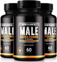 (3 ambalaj) Noi capsule de flux XL pentru bărbați, pastile de sex masculin NewFlow XL, toate Formula naturală pentru masa musculară și performanța maximă, Recenzii oficiale NewFlowXL (180 capsule)