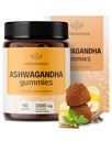 HERBAMAMA Ashwagandha Gummies - 2000mg Pure Ashwagandha Root cu Pepper negru pentru suport de calm și de mood - Vegan, non-GMO calmant Suplimente pentru adulți - 90 Pectin-Based Banana-Flavored Chews