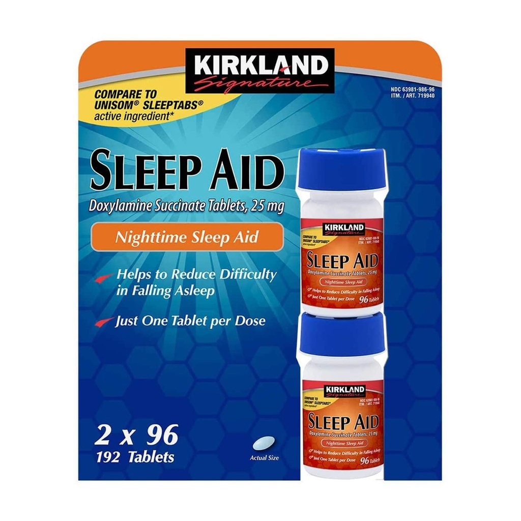 Kirkland Sleep Aid Doxilamine Succinat 25 mg 192 comprimate