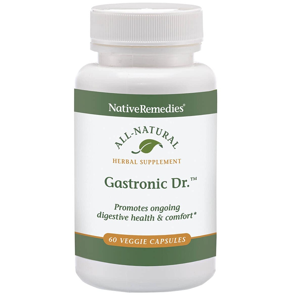 Remedii native Gastronic Dr. - Toate Suplimentul Natural Herbal pentru Digestie Sanatos si Confort After Meals - Promoveaza un nivel sănătos de stomac Lining și echilibru stomac acid - 60 Veggie Caps
