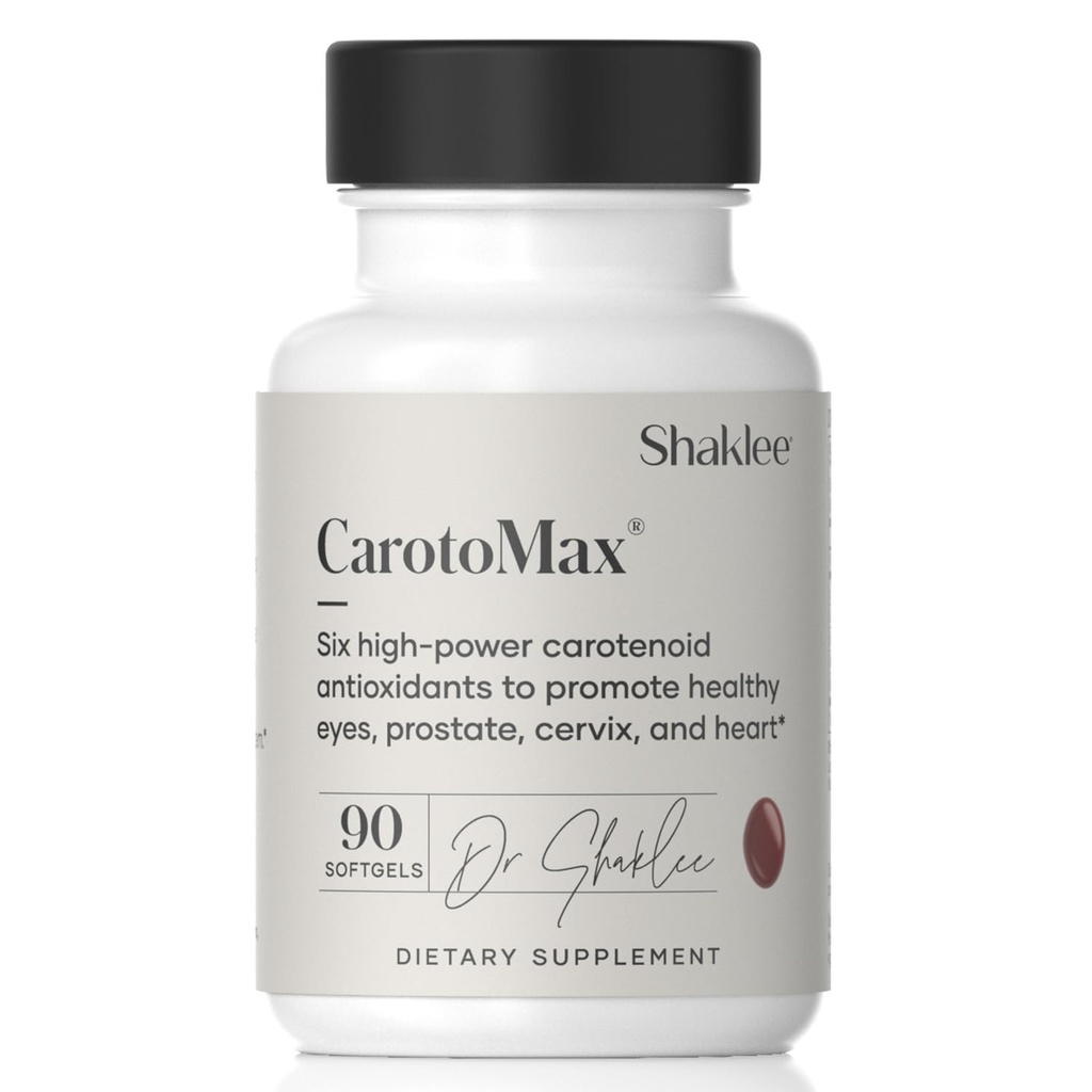 Shaklee - CarotoMax- Advanced Eye Health Formula w/ 6 Key Carotenoids - Susţine viziunea - Lutein, Zeaxantină, Beta-Caroten, Astaxantină - Promovează sănătatea maculară - 90 Softgels