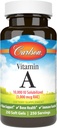 Carlson - Vitamina A Solubilized, 10000 UI (3000 μg RAE), Solubil de apă, Vision Health, 250 Softgels
