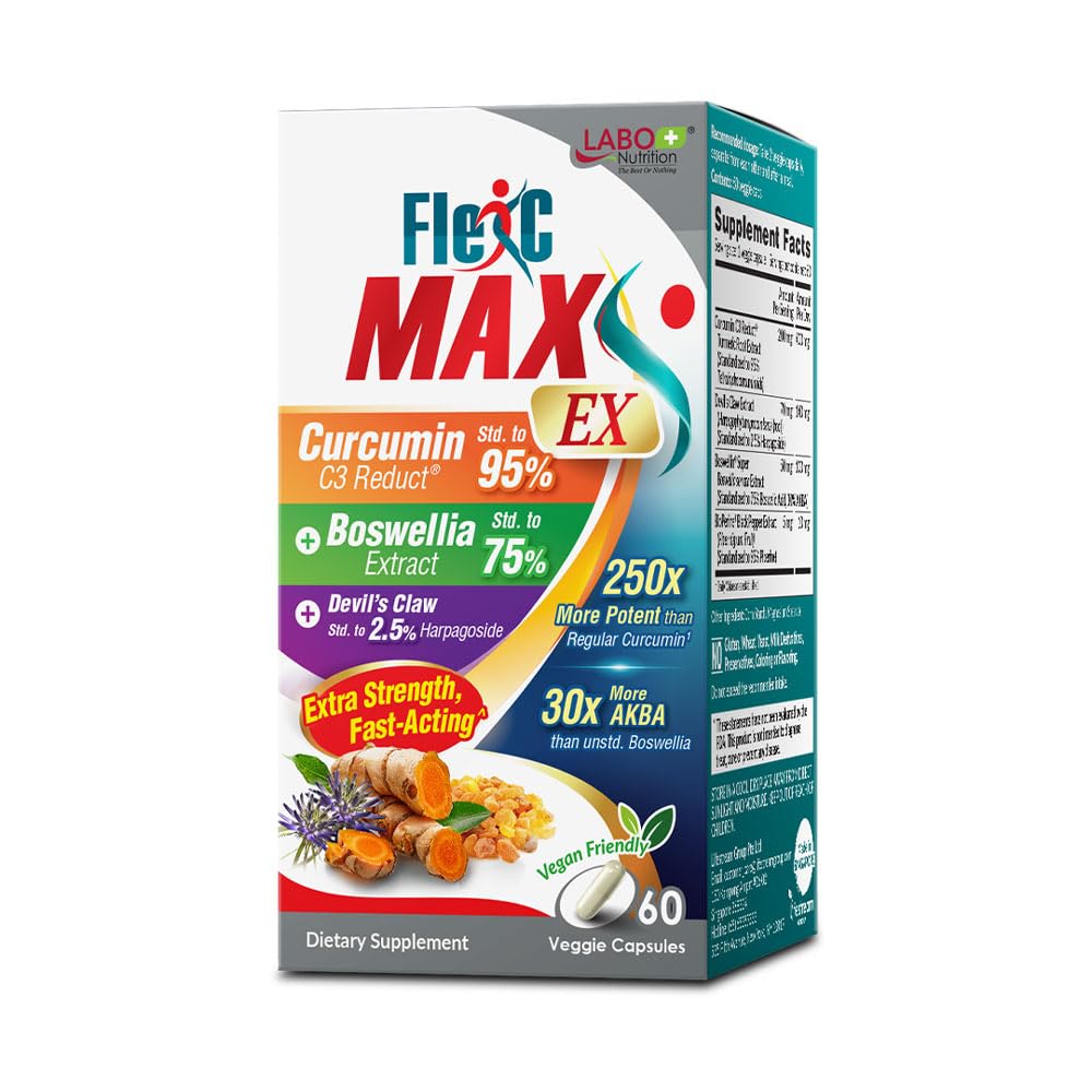 Labo Nutrition FlexC MAX EX cu Curcumin Turmeric C3 Reduce 95% Tetrahidrocurcuminoide, Bioperine, Extract Boswellia & Devil