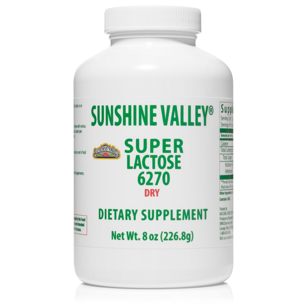 Sunshine Valley® Super Lactoză pulbere uscată (FREE FLOW POUR) - Natural Sweeten & Cooking Enhancer, Pudră de zahăr pentru gătit și amestecuri alimentare, Stabilizator alimentar & Filler - 8 oz