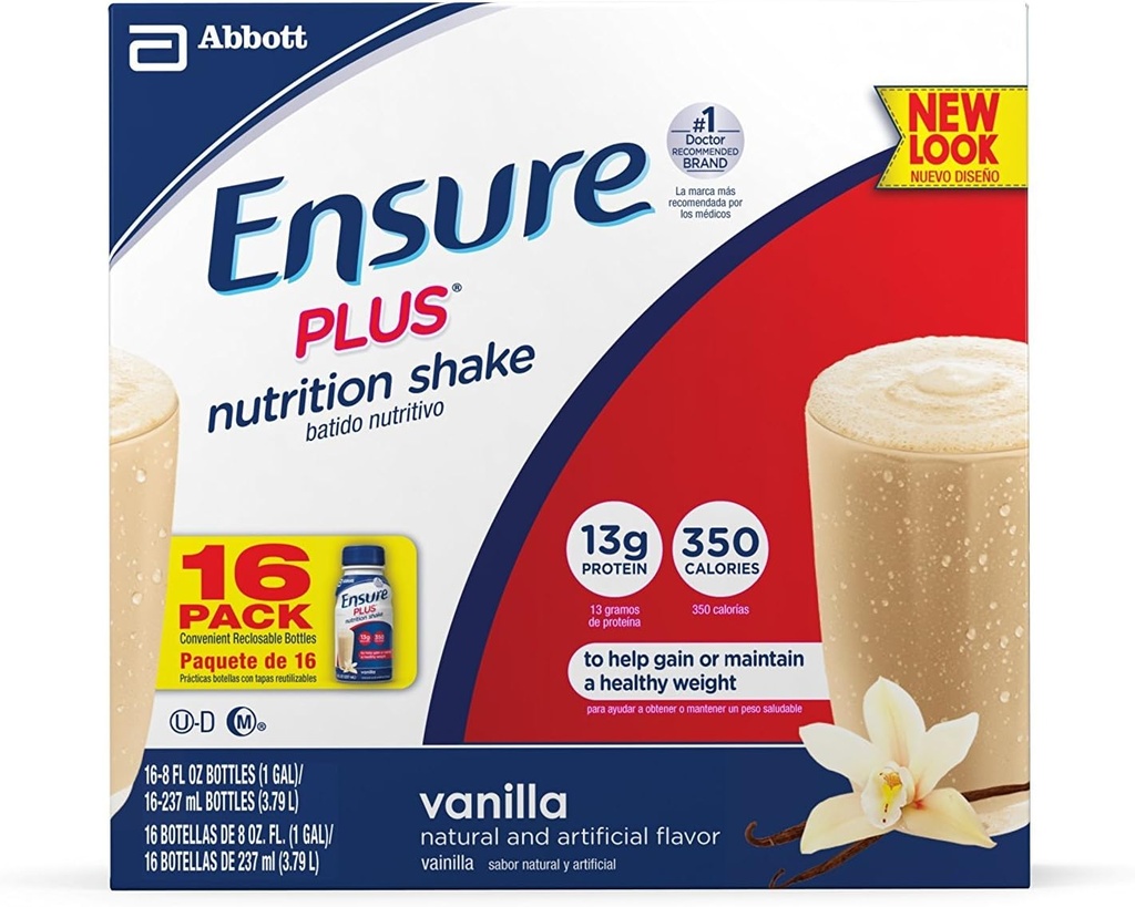 Asigurați-vă Plus Nutriție Shake, Vanilie, 8 uncii, 16 conta