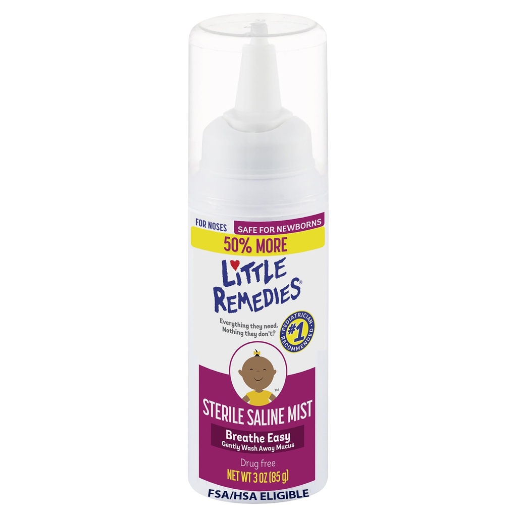 Mici Remedii Steril Saline Nasal Mist, Seif pentru nou-născuți, 3 oz