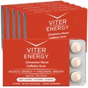 Viter Energy Caffeinated Gum 60mg Caffeine, B Vitamine, Guarana, Sugar Free. (Cinnamon, 12pcs, 6 Pack)