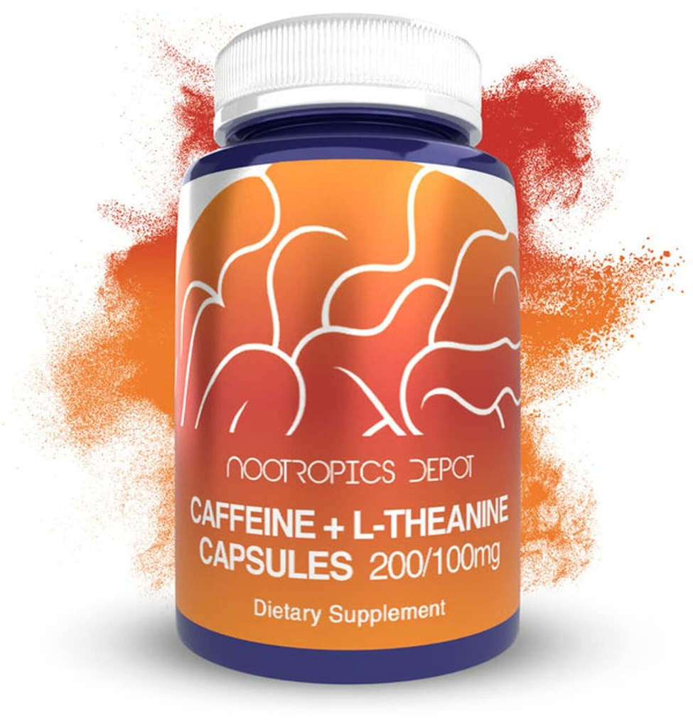 Nootrops Depot Cafeina si L-Theanin Capsulele de L-Teanină 