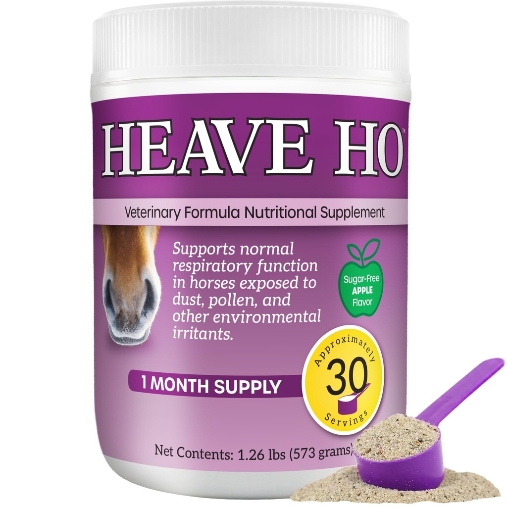 Heave Ho Horse Supliment nutritional pentru alergii respiratie, BPOC, tuse 30 Serviri Sugar-Free Apple