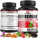 Berberine HCl, 150 capsule - Plus Ceylon Scorțișoară, Turmeric, Mulgemi de lapte, Artichoke, Pepper negru, Berberine HCI Suplimente Root Pastile - Sistemul imunitar