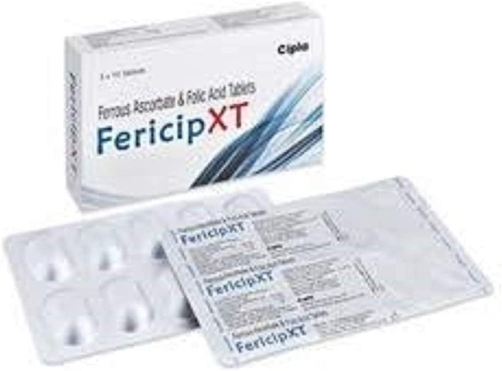 AZAZ Fericip- xt Ascorbat feros şi Acid folic 30 comprimate