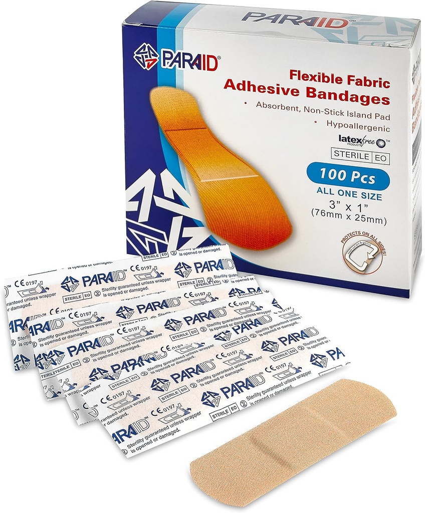 Bandaje flexibile din tesatura - Bandaje adezive Flex Bandaje de degete Tip-Bandages Knuckles și Bandaje de deget pentru îngrijirea degetului și pentru a proteja rănile de infecție - (100 Count Box)